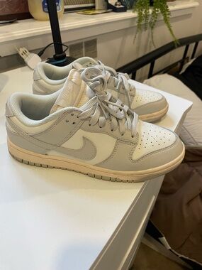 Nike Low-Top Sneakers in Light Gray & White with Cream Midsole